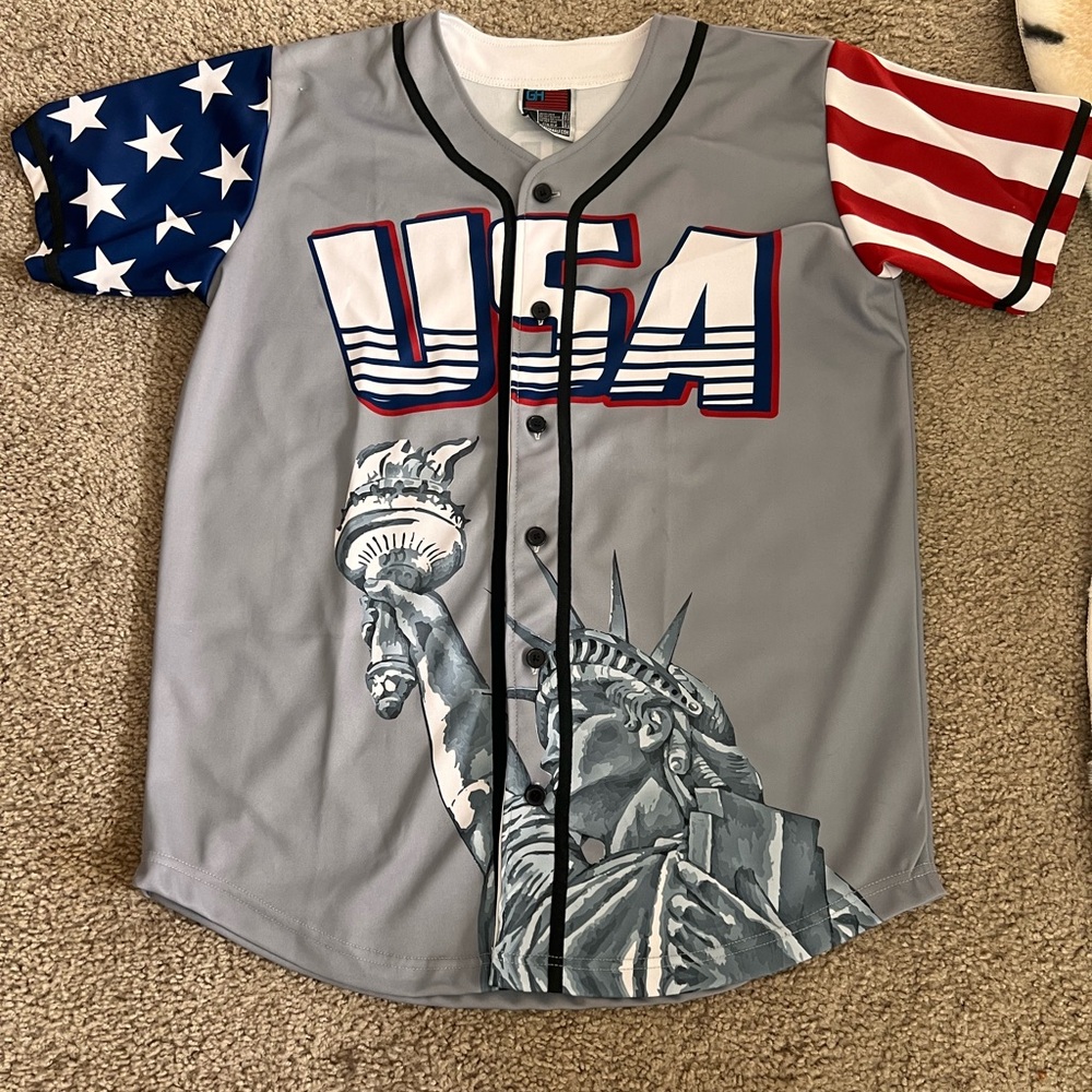 Greater Half USA Grey Baseball Jersey